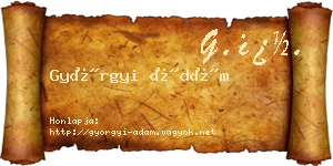 Györgyi Ádám névjegykártya